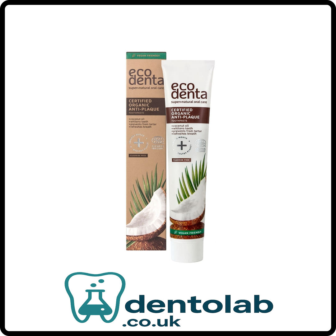 ECODENTA Certified COSMOS Organic Anti-Plaque Toothpaste with Coconut Oil – 75ml